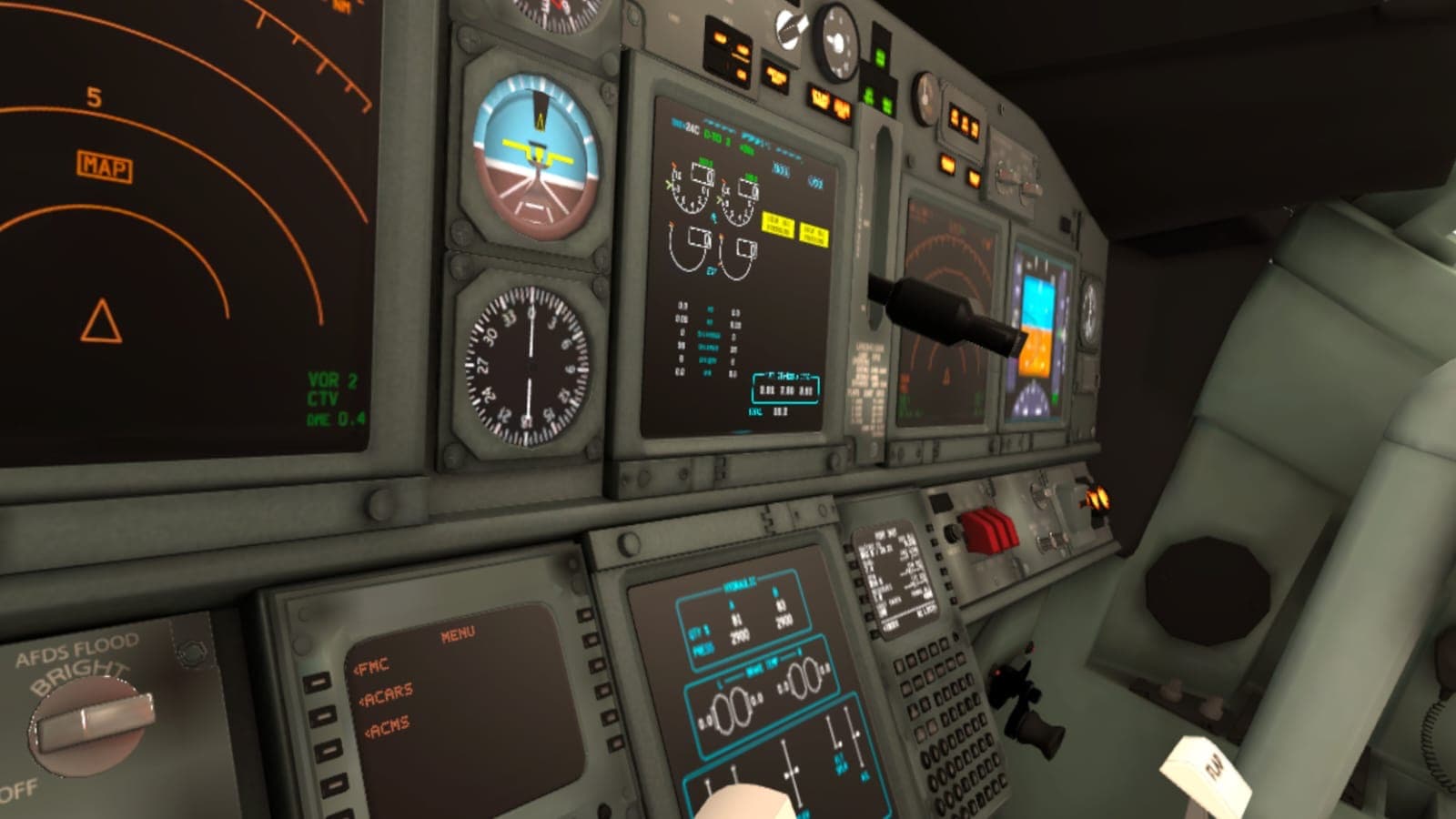 Cabina del Boeing 737 reproducida en realidad virtual